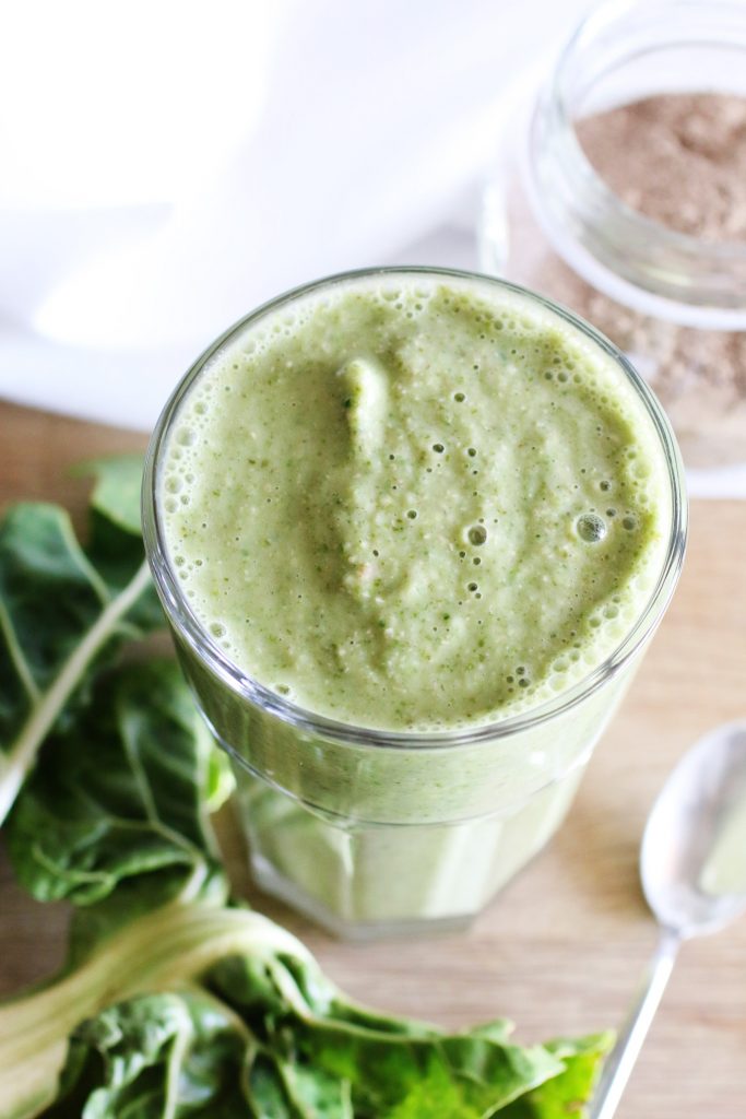 frullato verde con mela e avena integrale