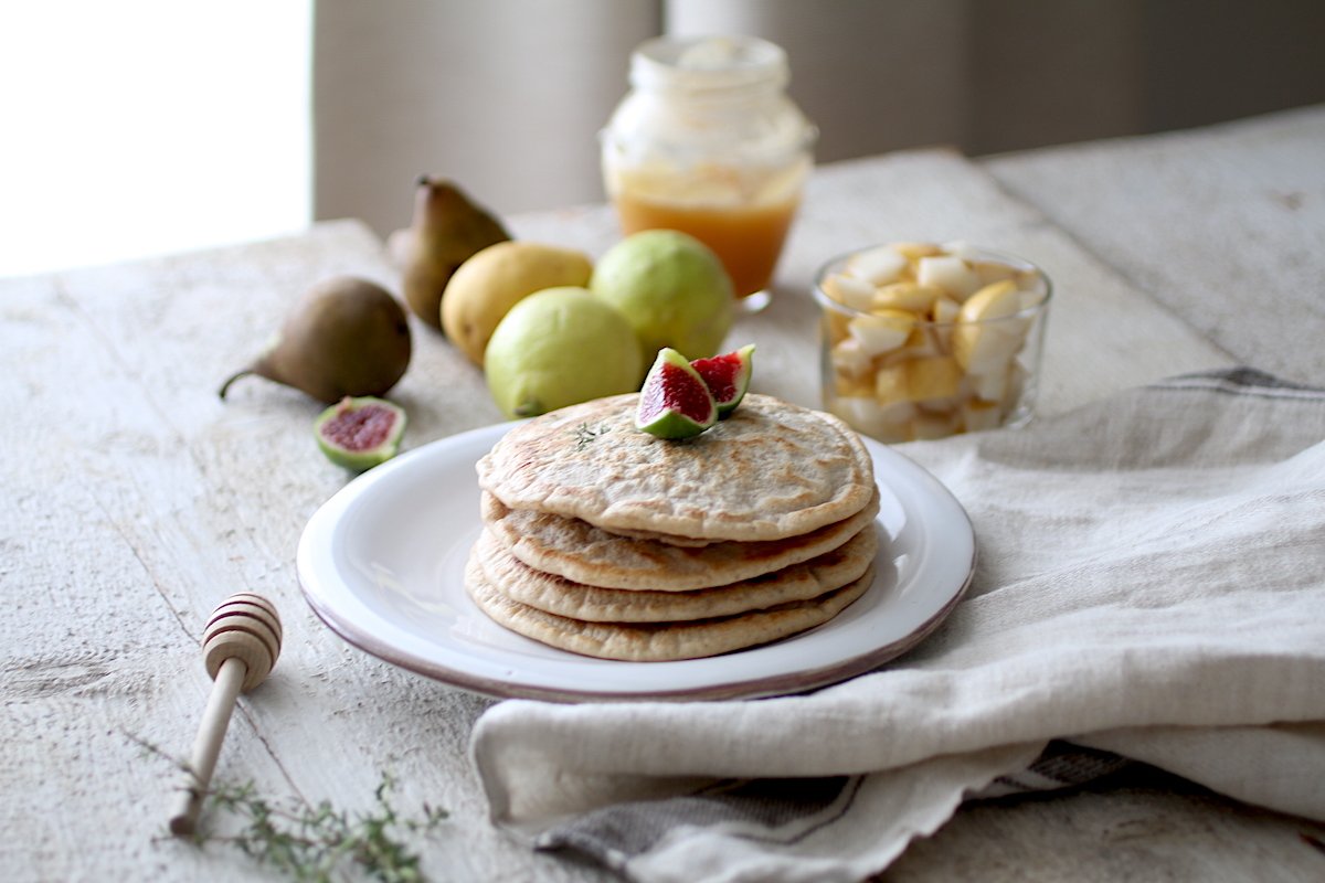 Pancakes con Lievito Madre, Limone e Olio Extravergine di Oliva