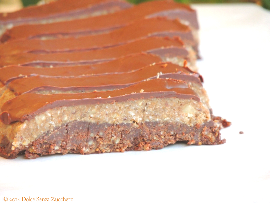 Cremino Barretta con Noci e Cioccolato (Ricetta Crudista e Vegan RAW) è una ricetta naturale e biologica senza glutine con indice glicemico basso.